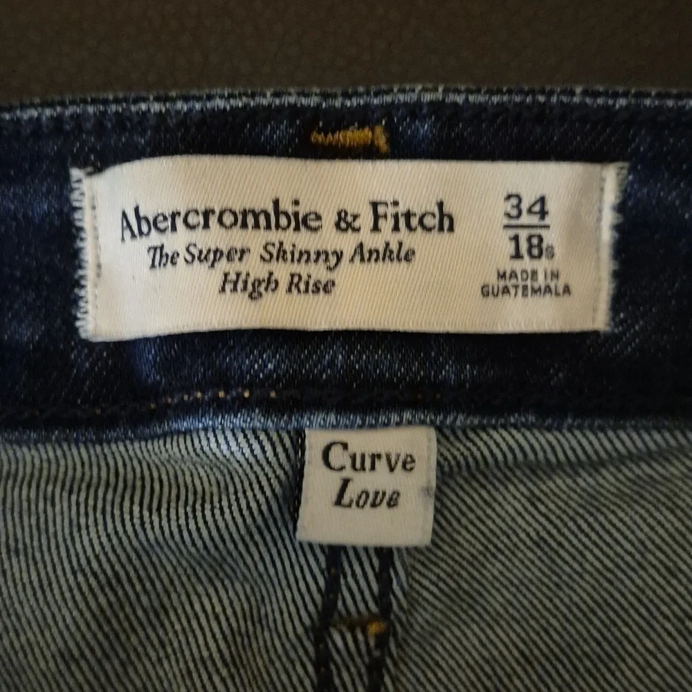 Abercrombie Fitch Curve Love High Rise Super Skinny Ankle Jeans Sz 34/18